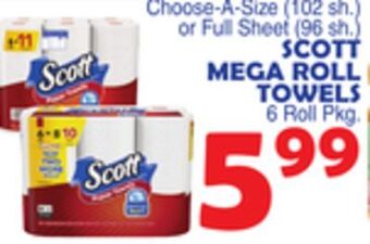 Bravo Supermarkets Scott mega roll towels offer