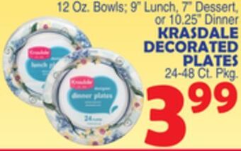 Bravo Supermarkets Krasdale decorated plates 24-48 ct. pkg offer