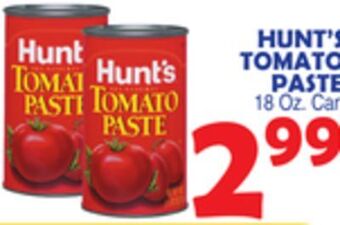 Bravo Supermarkets Hunt's tomato paste offer