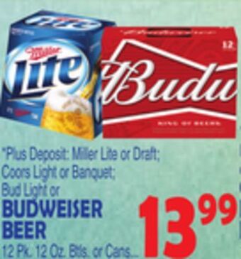 Bravo Supermarkets Budweiser beer offer