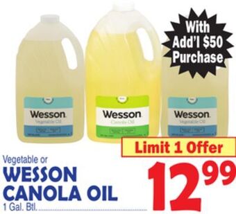 Bravo Supermarkets Wesson canola oil offer