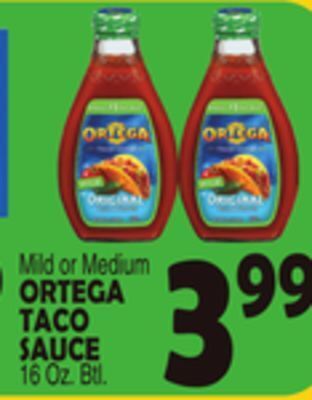 Bravo Supermarkets Ortega taco sauce offer