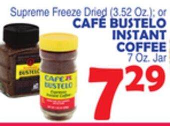 Bravo Supermarkets Café bustelo instant coffee 7 oz. jar offer
