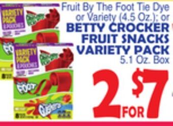 Bravo Supermarkets Betty crocker fruit snacks variety pack 5.1 oz. box offer