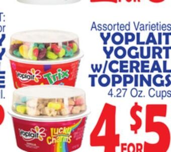 Bravo Supermarkets Yoplait yogurt w/cereal toppings offer