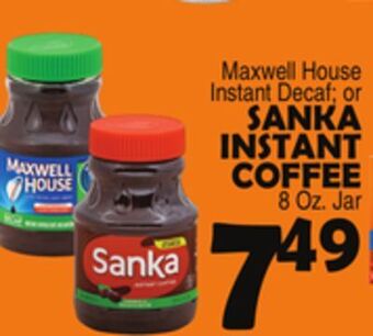 Bravo Supermarkets Sanka instant coffee offer