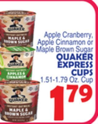 Bravo Supermarkets Quaker express cups offer
