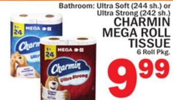 C Town Charmin mega roll tissue 6 roll pkg. offer