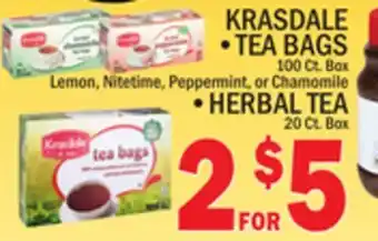 C Town Krasdale •tea bags 100 ct. box offer