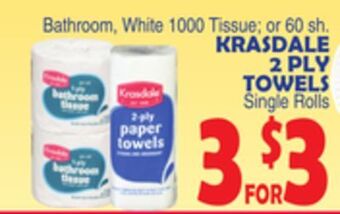 Bravo Supermarkets Krasdale 2 ply towels offer