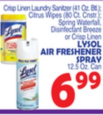 Bravo Supermarkets Lysol air freshener spray 12.5 oz. can offer