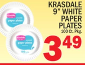 C Town Krasdale 9" white paper plates offer