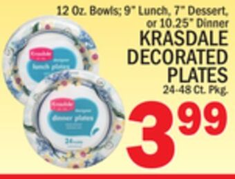 C Town Krasdale decorated plates 24-48 ct. pkg. offer
