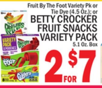 C Town Betty crocker fruit snacks variety pack 5.1 oz. box offer