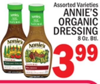 C Town Annie's organic dressing offer