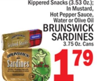 C Town Brunswick sardines 3.75 oz. cans offer