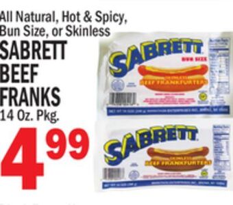 C Town Sabrett beef franks offer