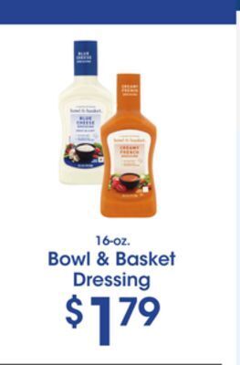 Price Rite Bowl & basket dressing offer