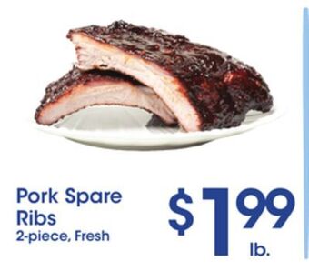 Price Rite Pork spare ribs offer