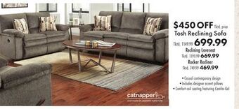 Boscov's Tosh reclining sofa offer