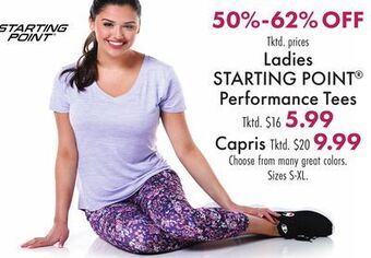 Boscov's Ladies starting point® performance tees offer