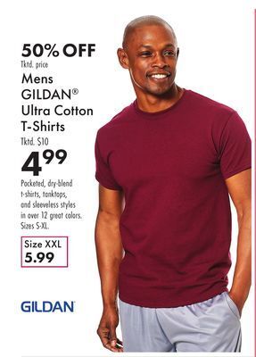 Boscov's Mens gildan® ultra cotton t-shirts offer