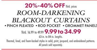 Boscov's Room-darkening blackout curtains offer