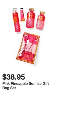 Bath & Body Works Pink pineapple sunrise gift bag set offer