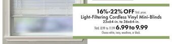 Boscov's Light-filtering cordless vinyl mini-blinds offer