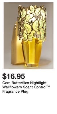 Bath & Body Works Gem butterflies nightlight wallflowers scent control™ fragrance plug offer