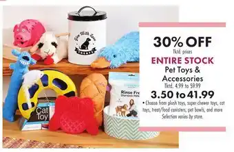 Boscov's Entire stock pet toys & accessories offer