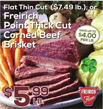 DeCicco & Sons Freirich point thick cut corned beef brisket offer