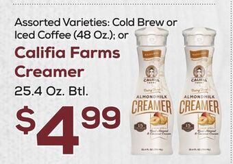DeCicco & Sons Califia farms creamer 25.4 oz. btl offer