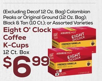 DeCicco & Sons Eight o'clock coffee k-cups 12 ct. box offer