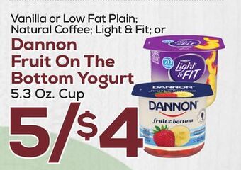 DeCicco & Sons Dannon fruit on the bottom yogurt offer