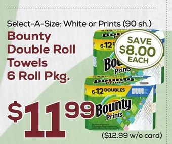 DeCicco & Sons Bounty double roll towels 6 roll pkg offer