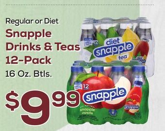 DeCicco & Sons Snapple drinks & teas 12-pack offer
