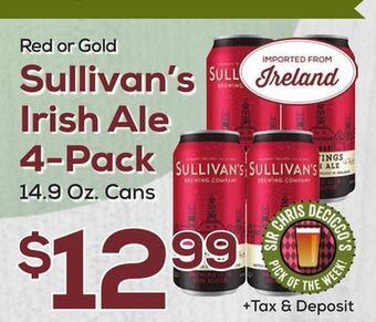 DeCicco & Sons Sullivan's irish ale 4-pack offer