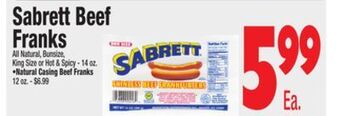 King Kullen Sabrett beef franks offer