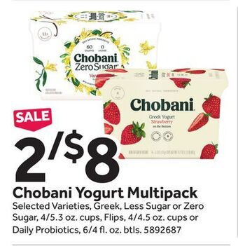 Stop&Shop Chobani yogurt multipack offer