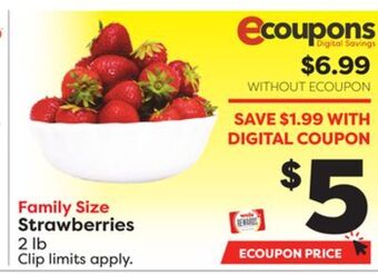 Weis Markets Family size strawberries offer