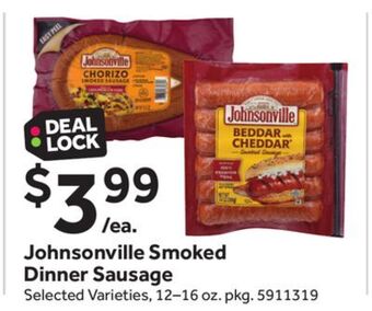Stop&Shop Johnsonville smoked dinner sausage offer