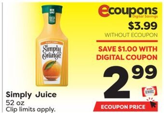Weis Markets Simply juice offer