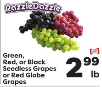 Weis Markets Green, red, or black seedless grapes or red globe grapes offer