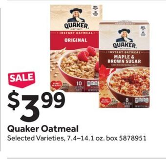 Stop&Shop Quaker oatmeal offer