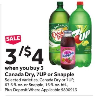 Stop&Shop Canada dry, 7up or snapple offer