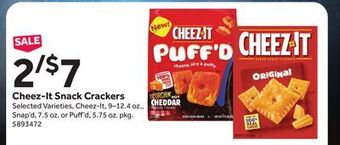 Stop&Shop Cheez-it snack crackers offer