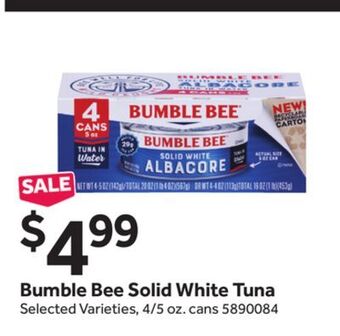 Stop&Shop Bumble bee solid white tuna offer