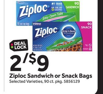 Stop&Shop Ziploc sandwich or snack bags offer