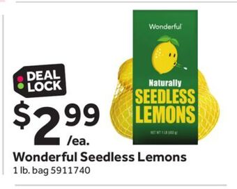 Stop&Shop Wonderful seedless lemons offer